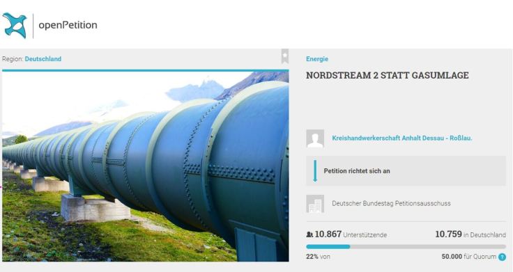 NORDSTREAM 2 STATT GASUMLAGE