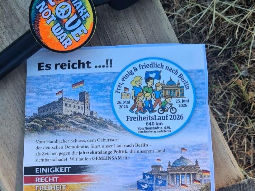 Es reicht…! Der große Freiheitslauf 26.Mai – 25.Juni 2026 Wir alle ZUSAMMEN sind der Freiheitslauf und niemand allein!