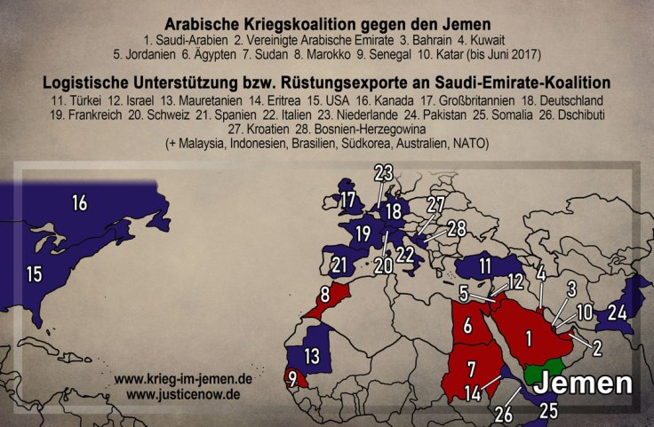 US/Saudi/Emirati/Israeli-Kriegskoalition gegen den Jemen